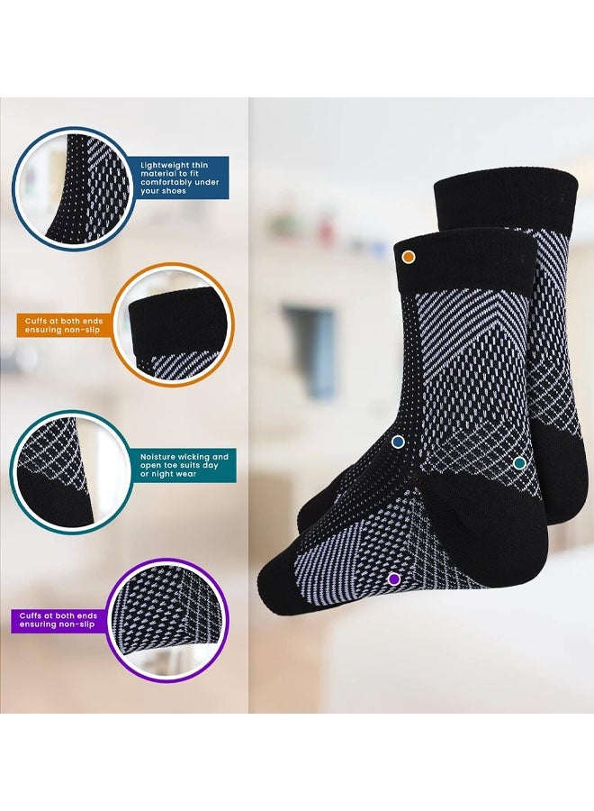 جوارب ضغط لالتهاب اللفافة الأخمصية، أكمام ضاغطة للكاحل، دعامات قوس القدم وتخفيف آلام الكعب، دعامات الكاحل للرجال والنساء - Image 4